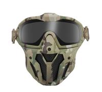 Kit MáScara Airsoft y Gafas Antivaho con Lentes Intercambiables Transparentes y Tintadas, para Airsoft Paintball Caza Motociclismo(CP)