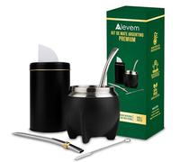 Kit Mate Argentino Completo | Yerbero para Mate Calabaza 238 ml en Vaso Acero Inoxidable Ergonómico y Bombilla para Mate y Terere | Ideal para Disfrutar del Ritual en Cualquier Lugar
