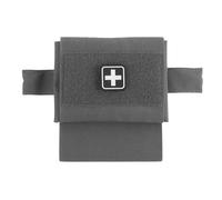 Kit médico táctico 1FAK Compact T.rauma, compatible con cinturón a Molle, kit de primeros auxilios con soporte para urniquete para caza de airsoft (gris)