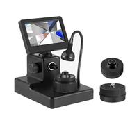 Kit Microscopio BiolóGico, Microscopio Faja Diamante, Microscopio Digital LCD 4,3 Pulgadas, Aumento 1000x, con Luz Relleno LED, para Pruebas Y Procesamiento Diamantes