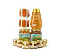 Kit miel 1 x 500 g Miel Millefiori + 1 x 500 g Miel Acacia + 1 x 350 g Esqueber Miel Acacía + 20 tarros Miel de 30 g surtidos + 20 monodosis de 20 g