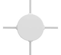 creative cables Kit Mini rosetón cilíndrico de Metal con 4 Agujeros Laterales (Caja de Conexiones) - Blanco Mate