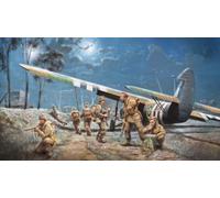 KIT MODELO DE AVIÓN ESTÁTICO ITALERI AS 51 HORSA MK.I CON PARACAIDISTAS BRITÁ...