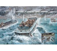 KIT MODELO DE BARCO MILITAR ESTÁTICO ITALERI LCVP CON EE. UU. INFANTERÍA ESCA...