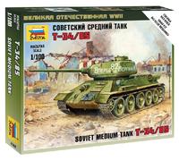 Kit Modelo De Plástico T-34/85 Soviet Tank 1:100 ZVEZDA