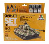 KIT MODELO DE TANQUE ESTÁTICO ITALERI SD KFZ 182 KING TIGER 1945 1/72