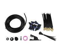 Kit modular de nebulización de jardín con longitudes de tubería de 5/10/15/20 m, camisetas, aspersores, conector, tapón, núcleo y bridas para cables para una configuración completa (15 m)