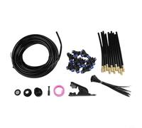 Kit modular de nebulización de jardín con longitudes de tubería de 5/10/15/20 m, camisetas, aspersores, conector, tapón, núcleo y bridas para cables para una configuración completa (10 m)