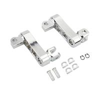 Kit Montaje Estriberas Ajustables Motocicleta Clavijas Carretera, Abrazadera Pie Montaje Macho Soporte Extensiones para Motocicleta Reposapiés(Chrome)