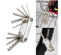 Kit Multifunción Bicicleta 11-en-1 para herramienta Plegable | 11 funciones en una, plegable, para acero tratado térmicamente, ideal reparación rápida, para compacto y ligero