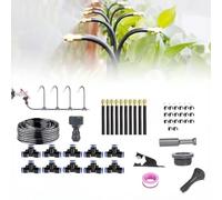 Kit Nebulizador Jardín,Sistema de Enfriamiento por nebulización 10M Línea de nebulización,Nebulizador Terraza Exterior con 10 Boquillas de Latón Ajustables,para Jardín Terraza Invernadero