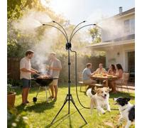 Kit Nebulizador Terraza Exterior, Sistema de Nebulización con Trípode de Altura Ajustable para Refrigeración Exterior, Ideal para Patio, Jardín, Piscina, Terraza y Barbacoa