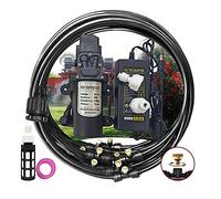 Kit Nebulizadores para Terrazas con bomba de 12V, Sisteme de Nebulizacion para Exteriores jardín Pergola, Kit de Sisteme de Enfriamiento por Nebulización, DIY Automático Riego para Invernaderos, Jardi