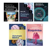 Kit Netter Atlas de Anatomia Humana + Bioquímica + 3 livros