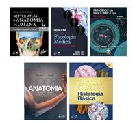 Kit Netter Atlas de Anatomia Humana + Princípios de Bioquímica + 3 livros
