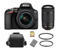 KIT NIKON D3500 18-55mm VR+70-300MM VR+tarjeta 32G+Bols ES-EL14 Protector