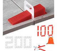 Kit nivelación azulejos 302 piezas,Sistema nivelación azulejos,200 espaciadores 0,15cm,100 cuñas reutilizables,Alicate nivelador,bolsa de almacenaje,para baldosas 3-13 mm,Doméstico bricolaje (A)