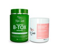Kit org nico I Belli Capelli Ravenna B-tox de 1,5 litros: tratamiento capilar B-tox y mascarilla de aceite de arg n para alisar el cabello, reduc