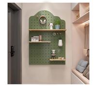 Kit organizador de pared de madera para bricolaje, paneles de exhibición versátiles para el hogar, oficina, cocina, garaje, sala de manualidades, juego de tablero de clavijas verde de 60 x 80 cm