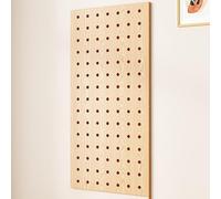 Kit organizador de tablero de clavijas de madera, panel de exhibición montado en la pared para garaje y sala de manualidades, solución de almacenamiento de herramientas, 60 x 120 cm, color madera
