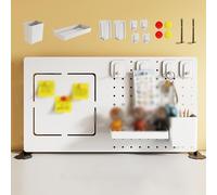 Kit organizador de tablero de clavijas de metal, solución de almacenamiento de escritorio para suministros de oficina y universidad, sistema de organización eficiente de escritorio