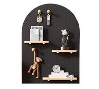 Kit organizador de tablero perforado, exhibición de madera para montaje en pared para oficina en casa y garaje, solución de almacenamiento versátil