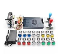 Kit Pandora Saga DX 9800 en 1 para copiar SANWA, joystick con botón LED chapado en cromo, aceptador de monedas, gabinete para máquina de arcada con tutorial (multicolor)