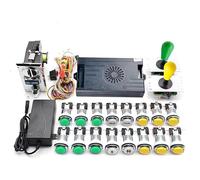 Kit Pandora Saga DX 9800 en 1 para copiar SANWA, joystick con botón LED chapado en cromo, aceptador de monedas, gabinete para máquina de arcada con tutorial (verde y amarillo)
