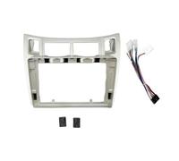 Kit Panel Radio 9 Pulgadas Para Toyota Para Yaris Para Vitz 2005 2006 2007 2008 2009-2011 Adaptador Fascia Marco Coche Marco fascia estéreo(Conjunto completo (plata))