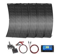 Kit Panel Solar ETFE Semiflexible 400W (4 Piezas 100W) Panel Solar Monocristalino etfe, controlador Solar 40A adecuado para camping, batería de coche de 12 V, batería de ácido, batería de gel