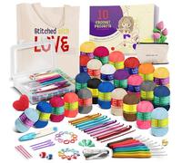 Kit para aprender a hacer ganchillo para principiantes, adultos y niños, juego de 80 piezas con guía paso a paso y libro de proyectos, kit de inicio de ganchillo con hilo y ganchos