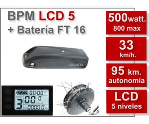 KIT Para Bicicletas Eléctricas BPM 500W + Batería FT 20 Ah Green cell + OFERTA ESPECIAL 20"