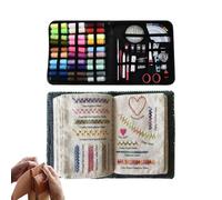 Kit para bordar - con y agujas, libro de muestras para practicar el bordado - para adultos amantes de las aficiones creativas, relajarse en casa y en viajes libres y vacaciones