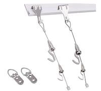 kit para colgar cuadros Ajustable Muy Resistente Kit Para Colgar Cuadros 120kg, Galería Rail Hardware Para Sala De Estar / Exposiciones De Arte, Colgar Foto Display Wall Decor(30"/76.2cm rail,6.6'/2m