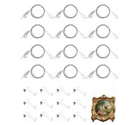 Kit para colgar cuadros - Ganchos para riel de cuadros con 6 de cada gancho blanco, cable invisible de 72 pulgadas, 6 ganchos ajustables, ganchos de acero inoxidable para moldear cuadros de nailon y