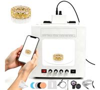 Kit Para Colgar Joyas En Fotografía,Caja De Luz Para Fotos De Joyas,Función De Rotación Eléctrica De 360°,Diámetro Del Plato Giratorio De 11/15 Cm,Compatible Con Colgar,Colocar Joyas Black-TB20