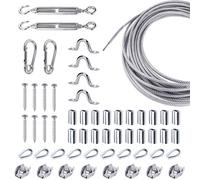 Kit para colgar luces de cadena con globo y cable de acero inoxidable Amadget, barandilla de cable, kit para colgar cuadros y aviones, incluye ca