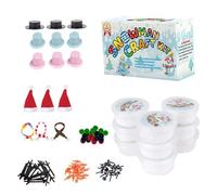 Kit para construir un muñeco de nieve, manualidades navideñas para niños. Incluye sombreros de copa negros, bufanda, botones para coser, nariz y brazos de zanahoria. Mini kit para hacer muñecos d
