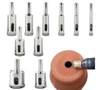 Kit para corona perforadora de carburo | Kit de herramientas de alta resistencia y alta dureza - Juego de brocas de taladro de núcleo hueco - Para trabajos de cerámica, azulejos de porcelana, hierro