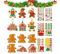 Kit para Crear Adornos Navideños 72 Lindas Piezas de Decoración Artesanal | Kit para Crear Colgantes Navideños Para puerta, pared, ventana, tirador de armario, chimenea y festividades B