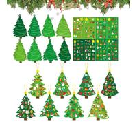 Kit para Crear Adornos Navideños 72 piezas de decoración con pegatinas | Kits para elaborar adornos de Navidad Para Actividades Manuales en Árbol Puerta Pared Ventana Tirador D