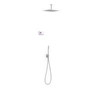 Kit para ducha con panel termostático para dos vías de cuerpo cuadrado Shower Technology Blue Edition TRES