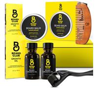 Kit para el crecimiento de la barba The Beard Club: Derma Roller, aceite para el crecimiento de la barba (paquete de 2), b lsamo de s ndalo para