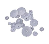 Kit para engranajes Plásticos 19Pcs Doble Diente Kit para engranajes | 19 piezas plásticas, doble diente apilado, reducción mecánica, ideal robótica, montaje fácil