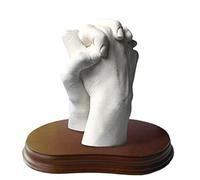 Kit para Escultura Manos Familia en 3D Alginato Moldes para Escultura Pareja y Niños, Cubo San valentin, Regalos Originales, Bodas de Plata (San Valentin, 2 Manos (Con Peana))