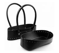 Kit Para Hacer Bolsos De Cuero 2 unids/set hecho a mano Kit de bricolaje cubierta solapa con Hardware bolsos cuero PU parte inferior bolso DIY for tejer cruzados para Manualidades(Black)