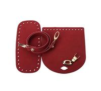Kit para hacer bolsos de cuero 3 unids/set de bolso hombro piel sintética for mochila Diy, accesorio, conjunto tejido con correa inferior, hecho a mano, ganchillo, for el(Red)