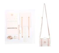 Kit para hacer bolsos de cuero 5 unids/set bolsa tejida parte inferior correas de hombro hecho a mano PU cuero reemplazo cuadrado Material cosido a regalo casero(White Material Pack)