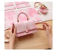 Kit para hacer bolsos de cuero 5 unids/set bolso hecho a mano Pu cuero mango de hombro accesorios for mujer DIY mochila costura a con herramientas(Pink)