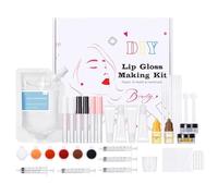 Kit para hacer brillo labios, fórmula hidratante y segura, juego completo, crea tu propio brillo labioss, kit fabricación hecho a mano maquillaje labios con purpurina gel base,